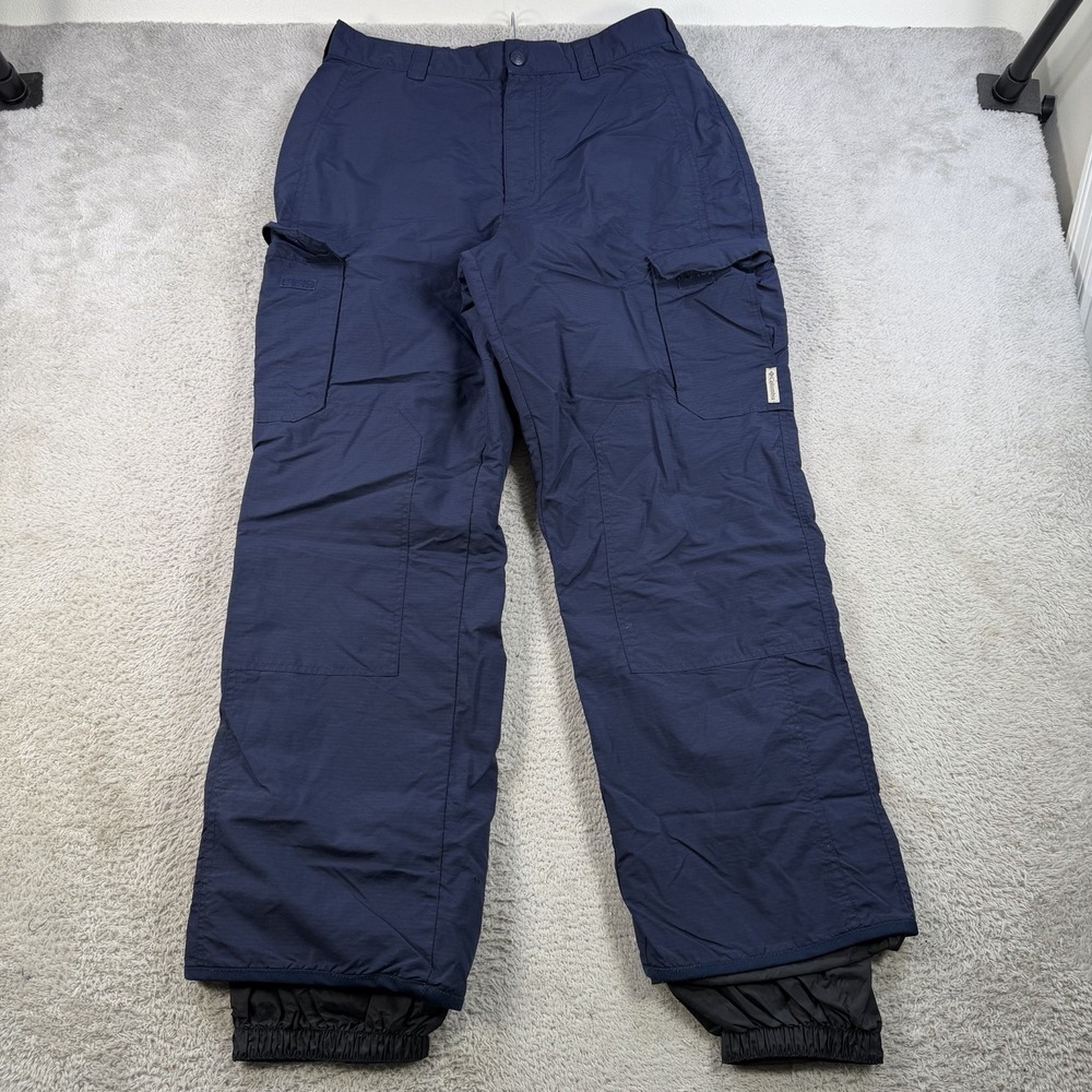Columbia Pants Womens Large Navy Blue Snow Ski Insulated Lined Nylon Snowboard